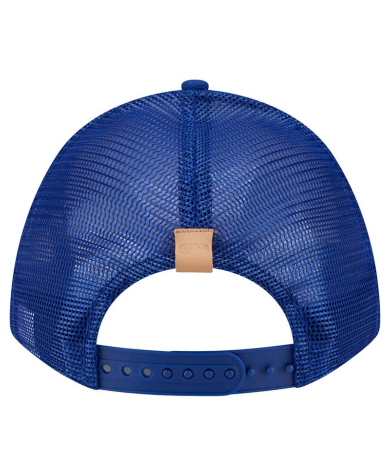 Men's Stone/Royal New York Mets Text A-Frame Trucker 9FORTY Hat