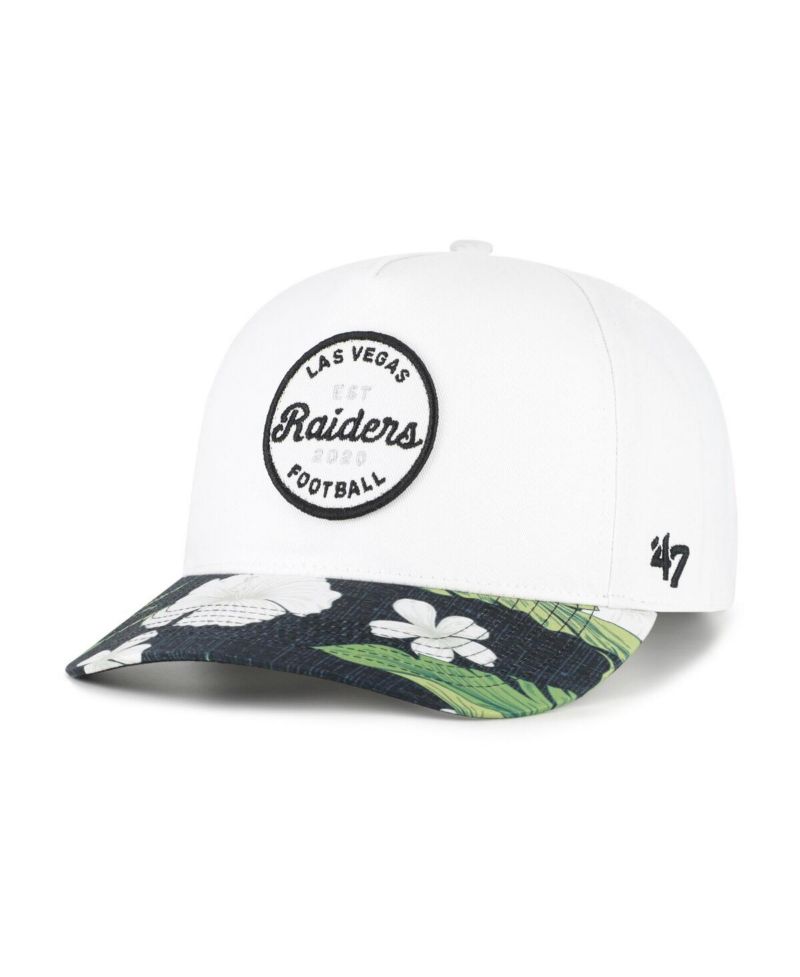 Men's White/Black Las Vegas Raiders Beach Side Hitch Adjustable Hat