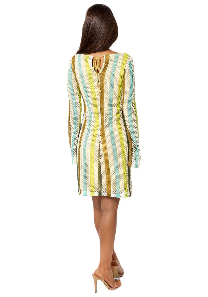 Women's Stripe Long Sleeve Slim Dress