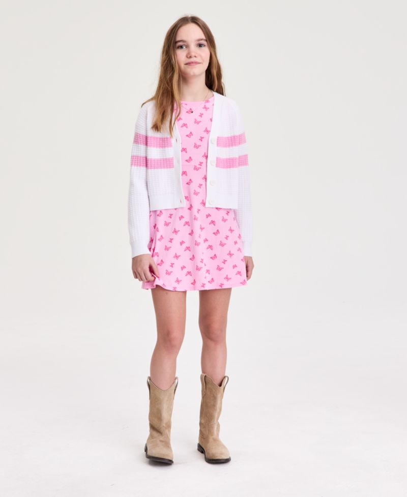Girls' 5-20 Striped Cardigan
