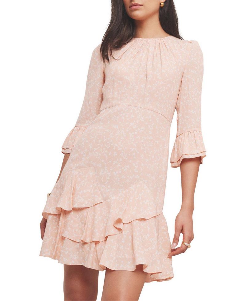 Women's Floral-Print Ruffle Mini Dress