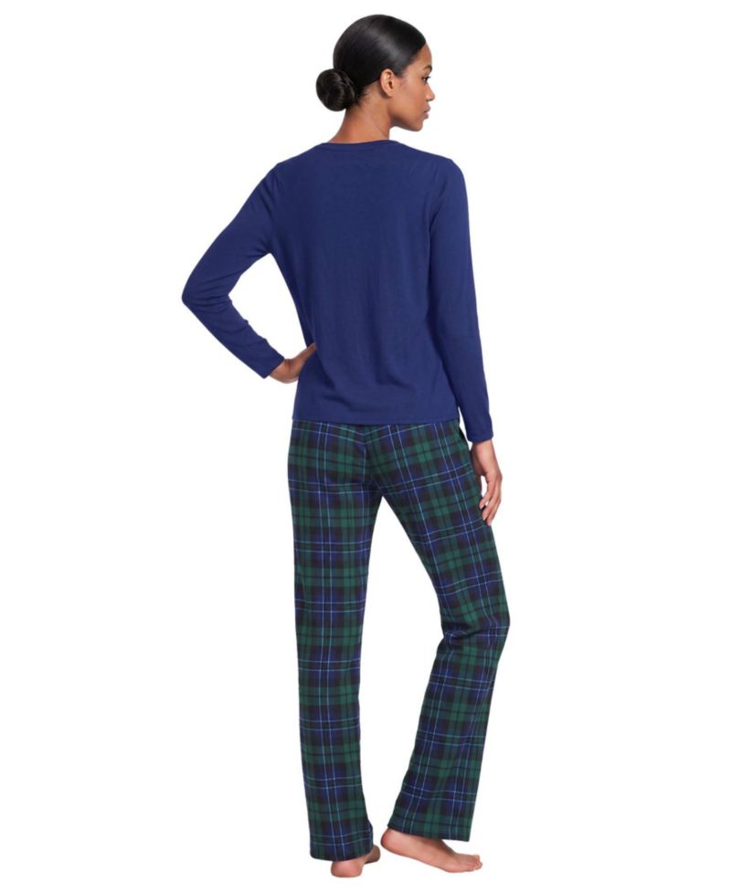 Women's Knit 2 Piece Pajama Set - Long Sleeve Top and Pants