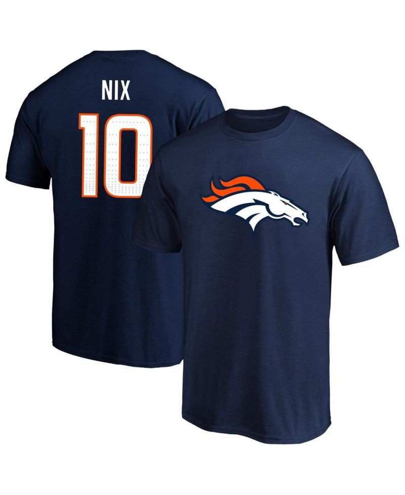 Men's Bo Nix Navy Denver Broncos Big & Tall Player Name & Number T-Shirt