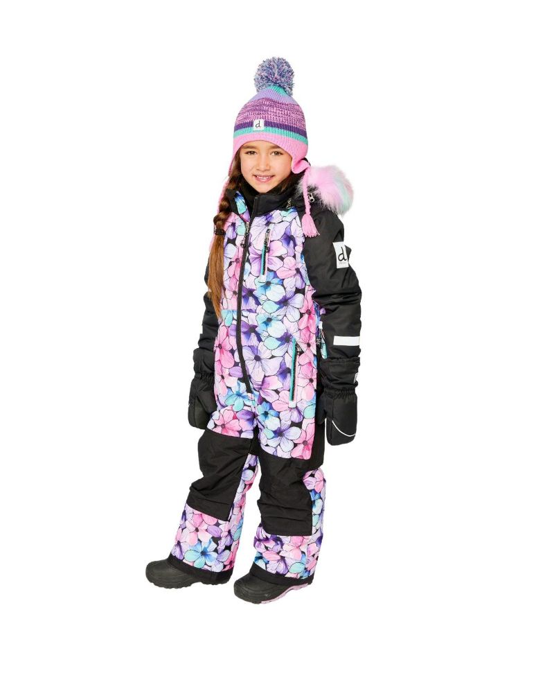 Little Girls ( 6 to 14 ) One Piece Play Snowsuit Floral Print