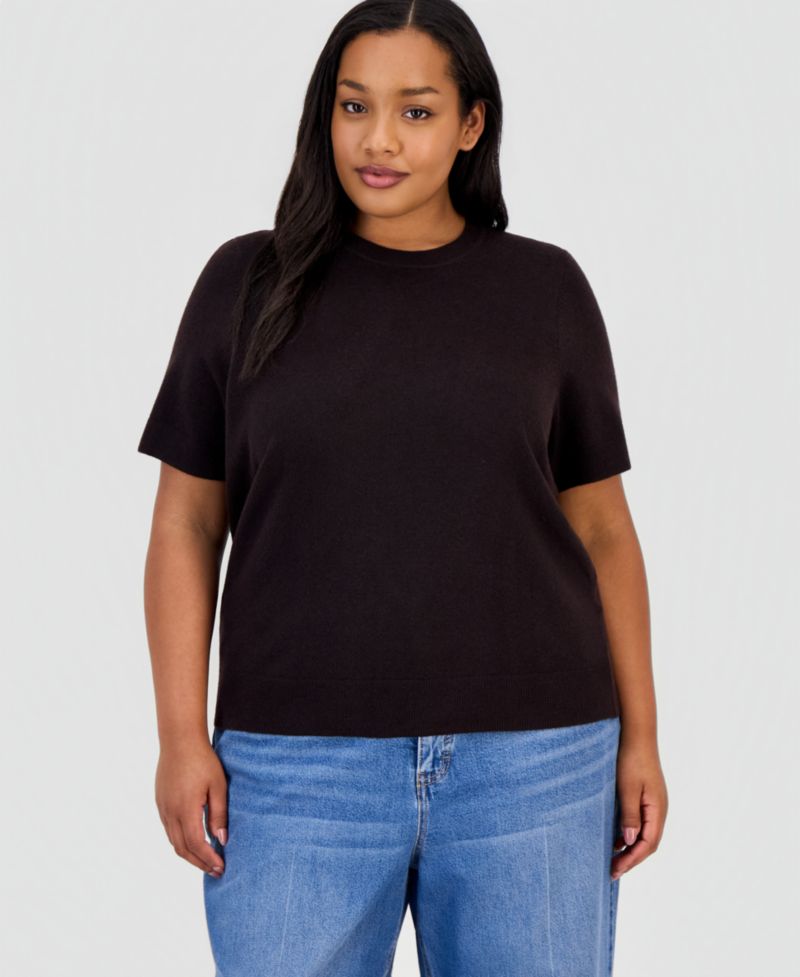 Trendy Plus Size Sweater-Knit T-Shirt