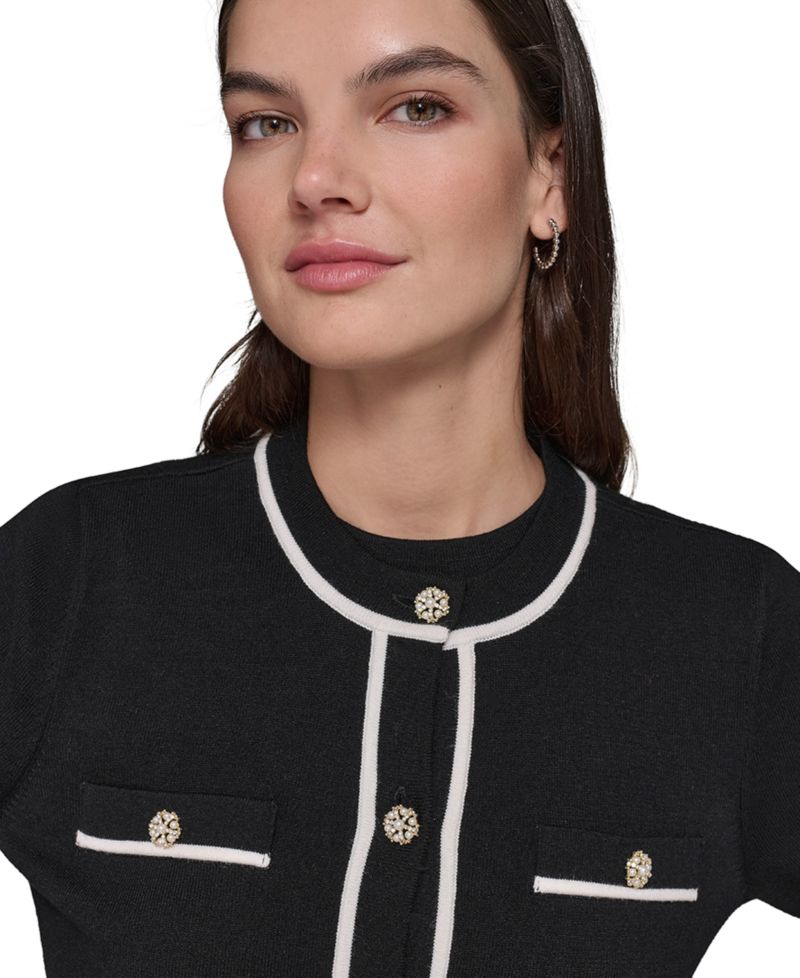 Women's Four-Pocket Crewneck Cardigan