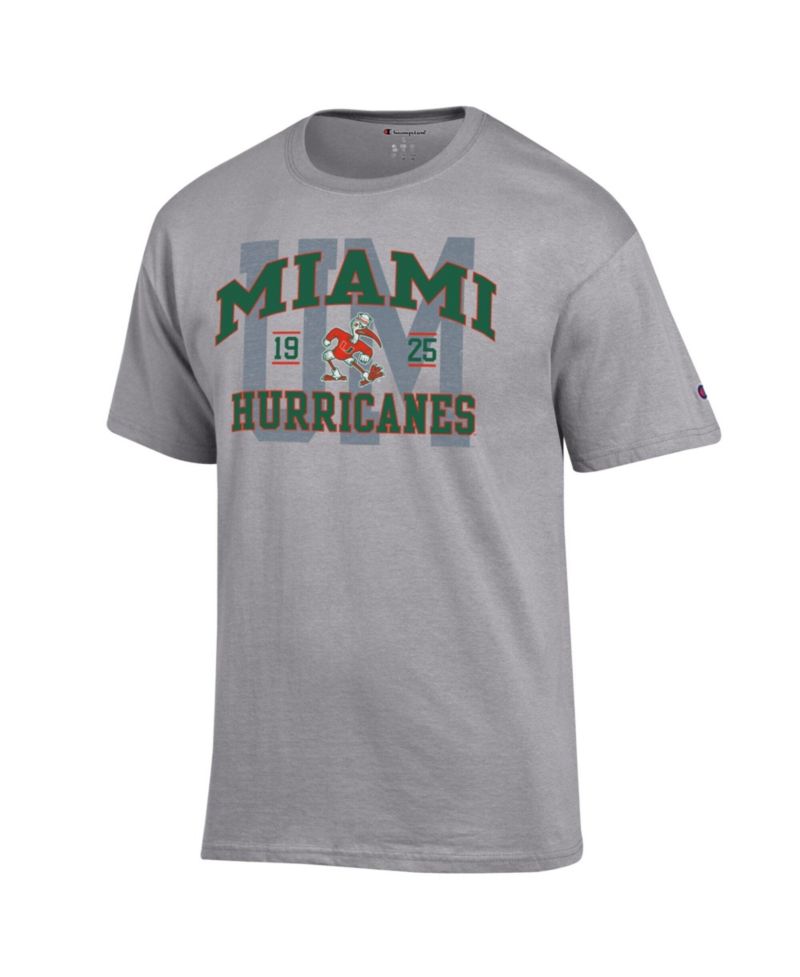 Men's Heather Gray Miami Hurricanes Varsity T-Shirt