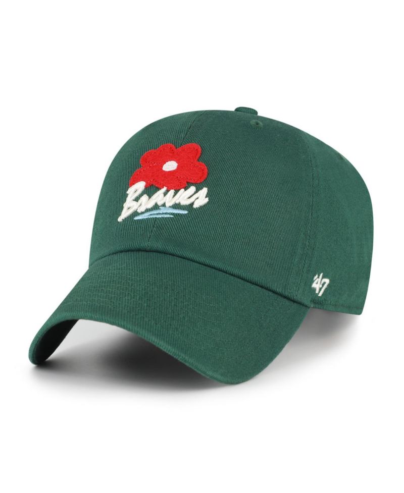 Men's and Women's Green Atlanta Braves Flora Gallery Clean Up Adjustable Hat