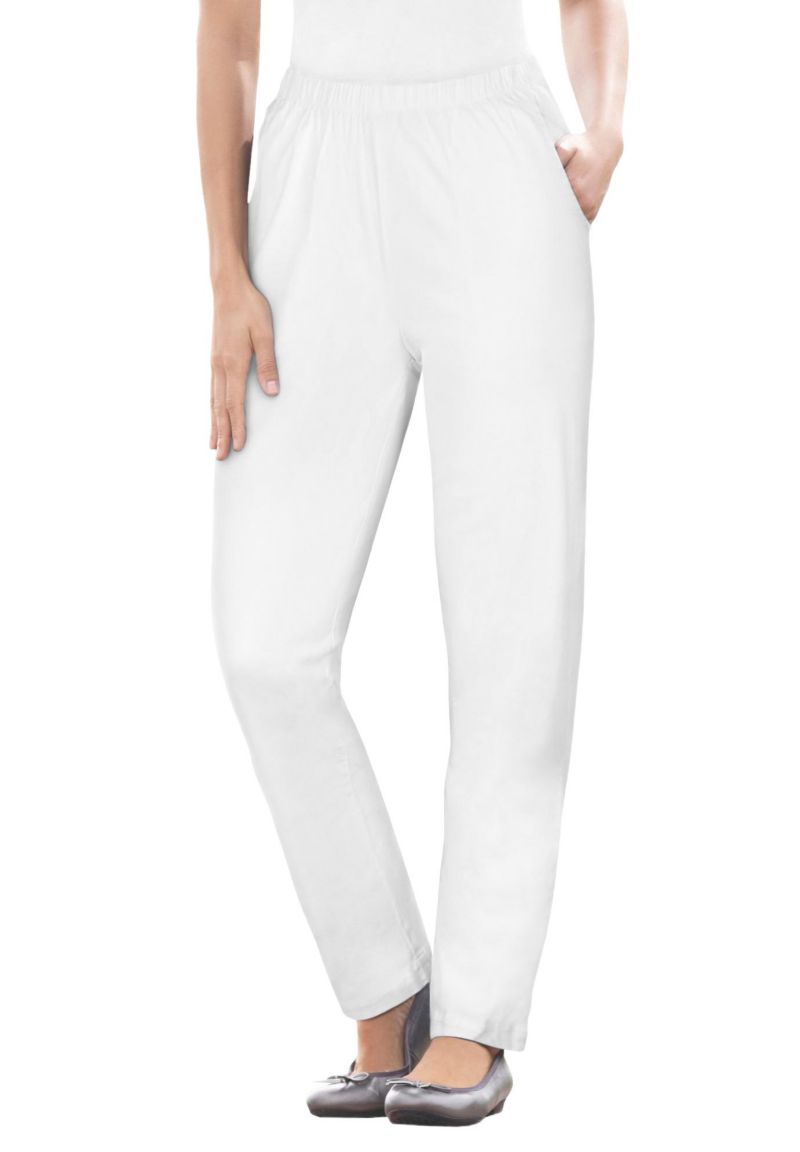 Women's Within Tall Straight Leg Fineline Pull-On Stretch Denim Jeans