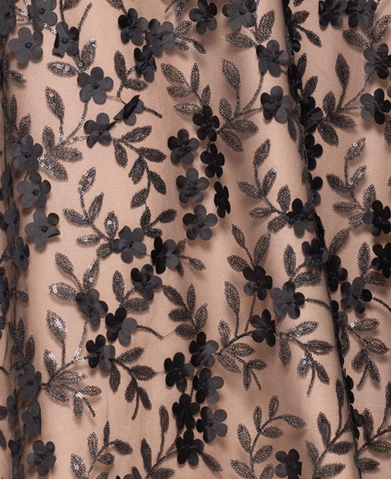 Plus Size Embellished 3D Flower Ball Gown