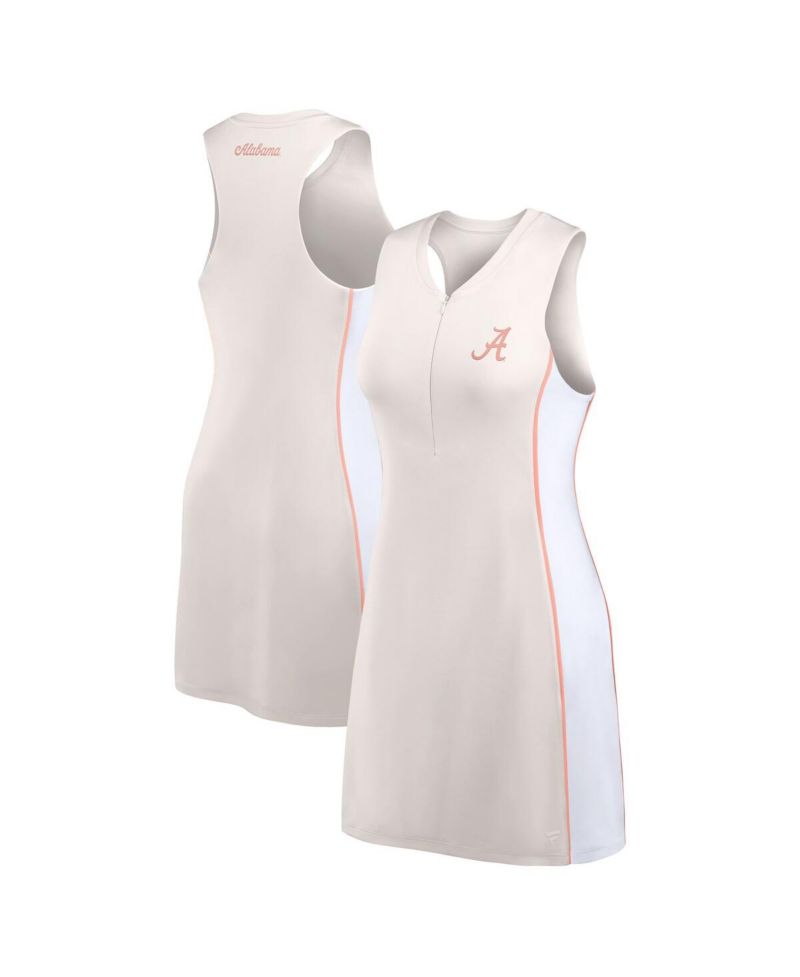 Women's White Alabama Crimson Tide Studio Boost Athletic Half-Zip Dress
