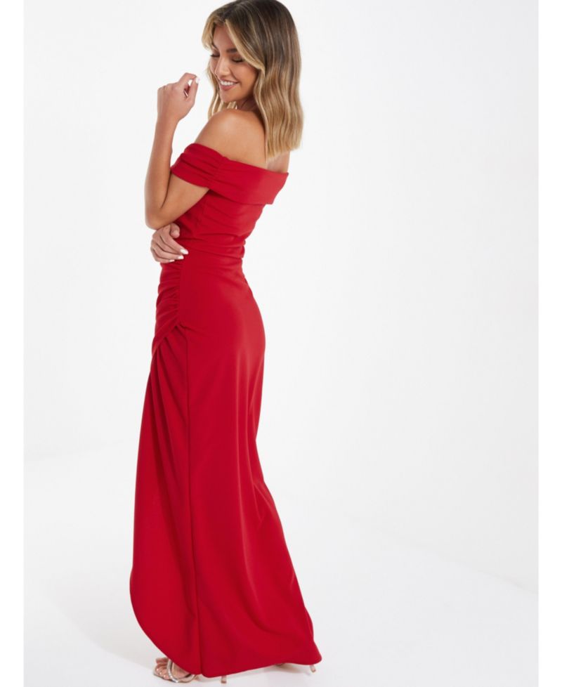 Women's Scuba Crepe Bardot Maxi Dress