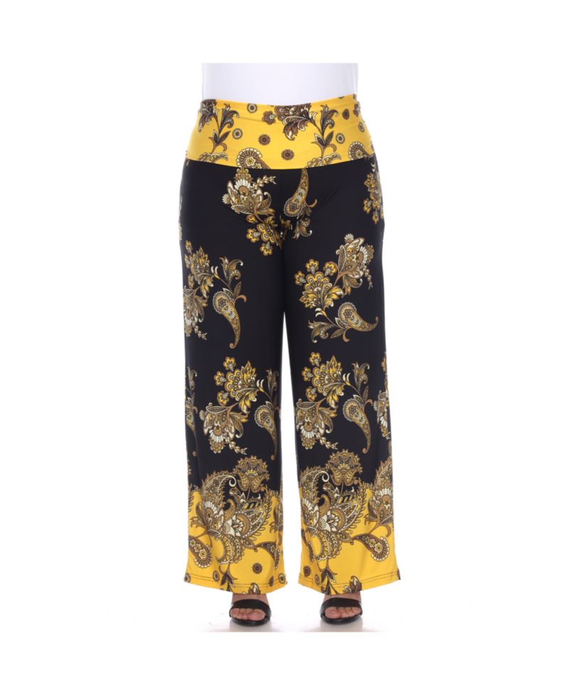 Plus Size Floral Paisley Printed Palazzo Pants