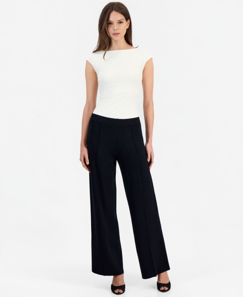 Women's Sweater Knit Wide-Leg Pull-On Pants