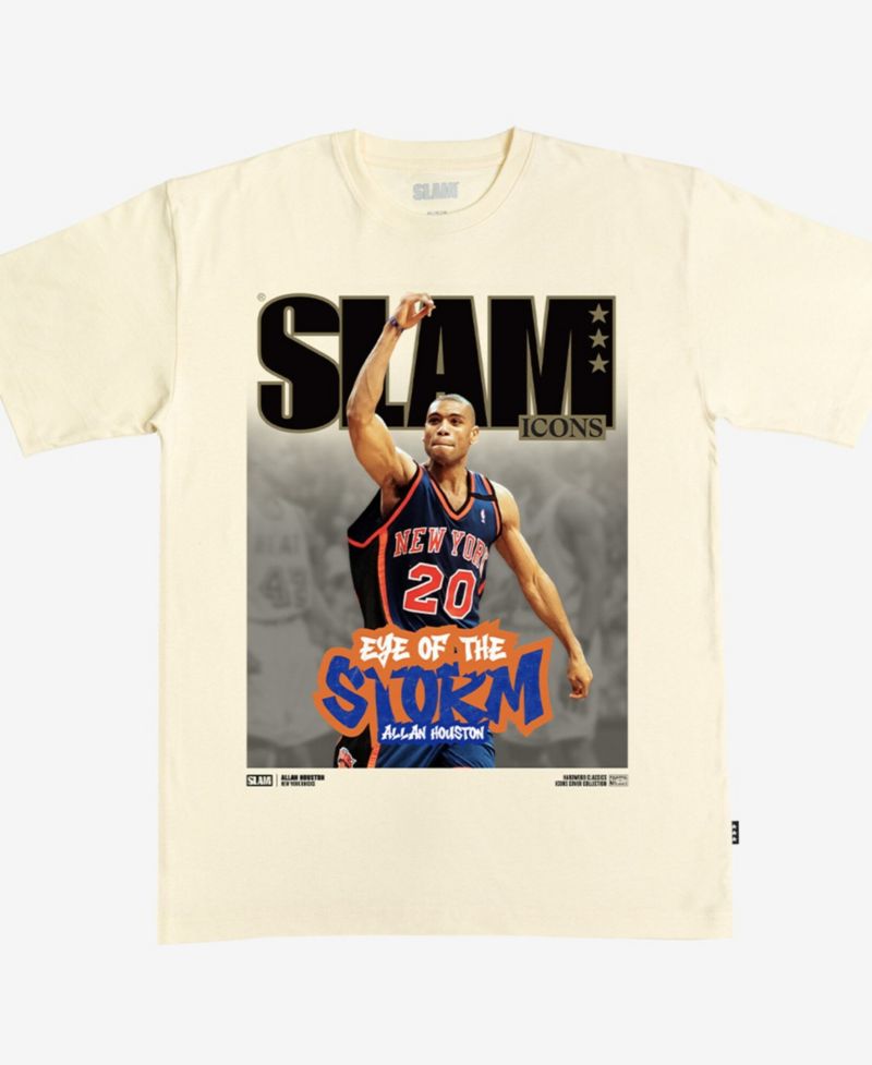 Men's and Women's Allan Houston Cream New York Knicks Hardwood Classics Cover T-Shirt