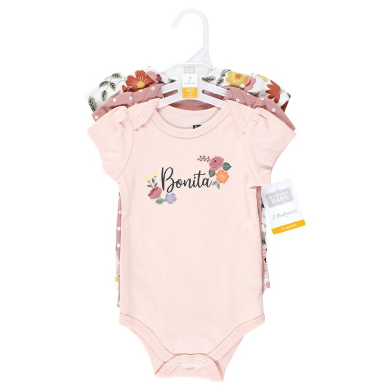 Baby Girls Cotton Bodysuits 3-Pack