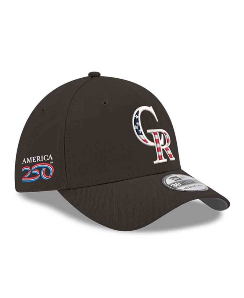 Men's Black Colorado Rockies America 250 39THIRTY Flex Hat