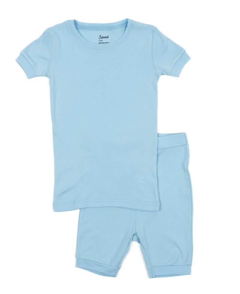 Kids Matching Family Two Piece Cotton Short Sleeve Shirt and Shorts Pajamas