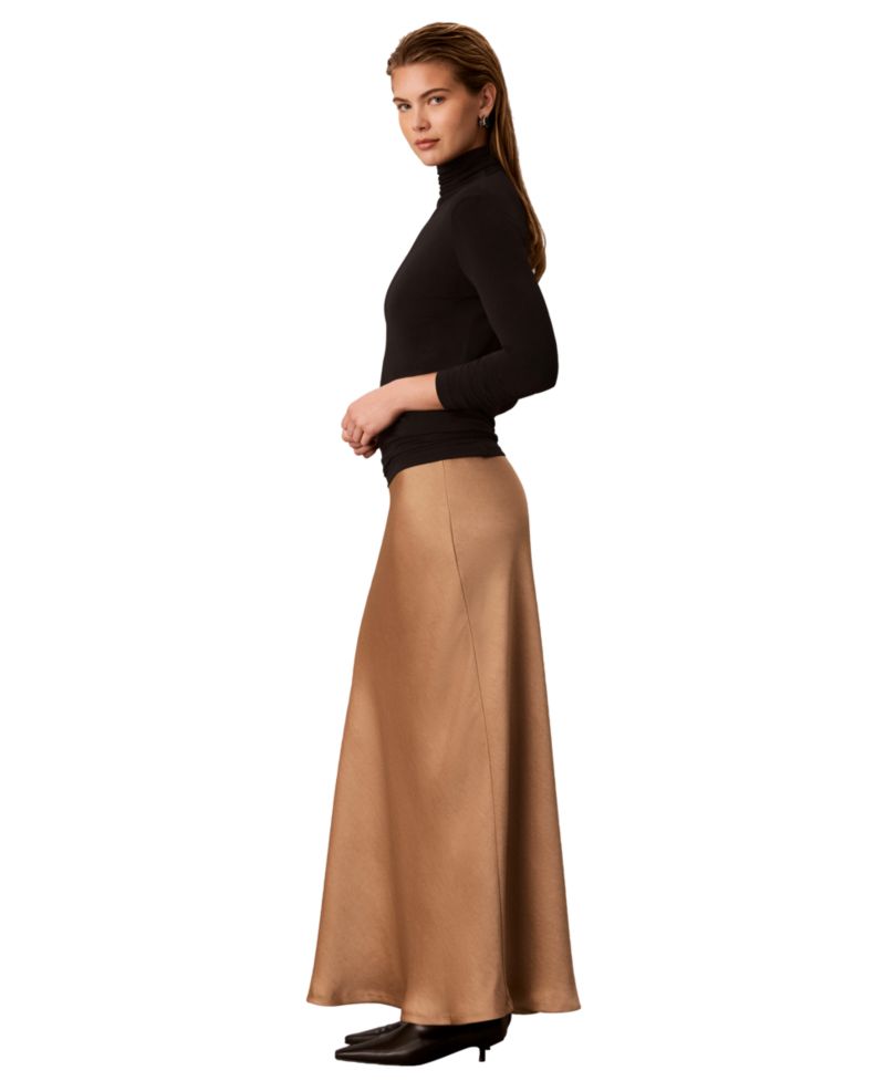 Petite Double Faced Satin Bias-Cut Maxi Skirt