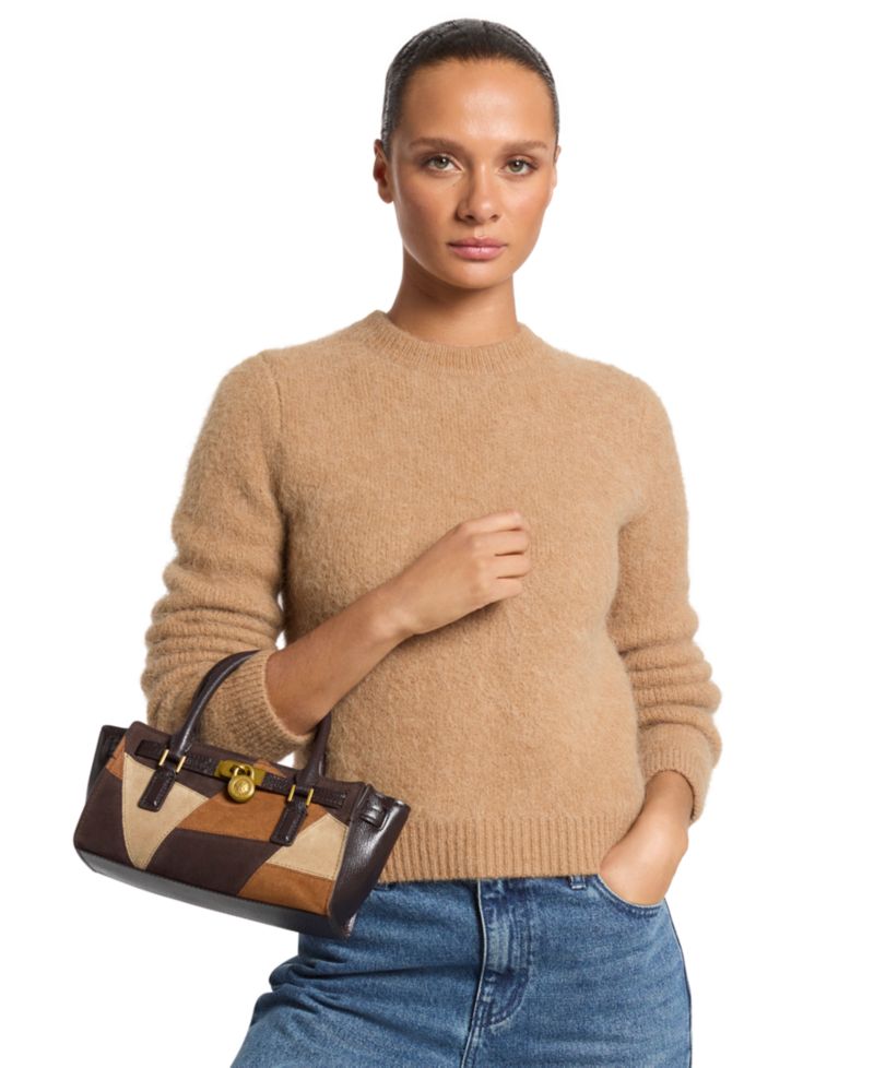 Women's Brushed-Alpaca Crewneck Long-Sleeve Sweater