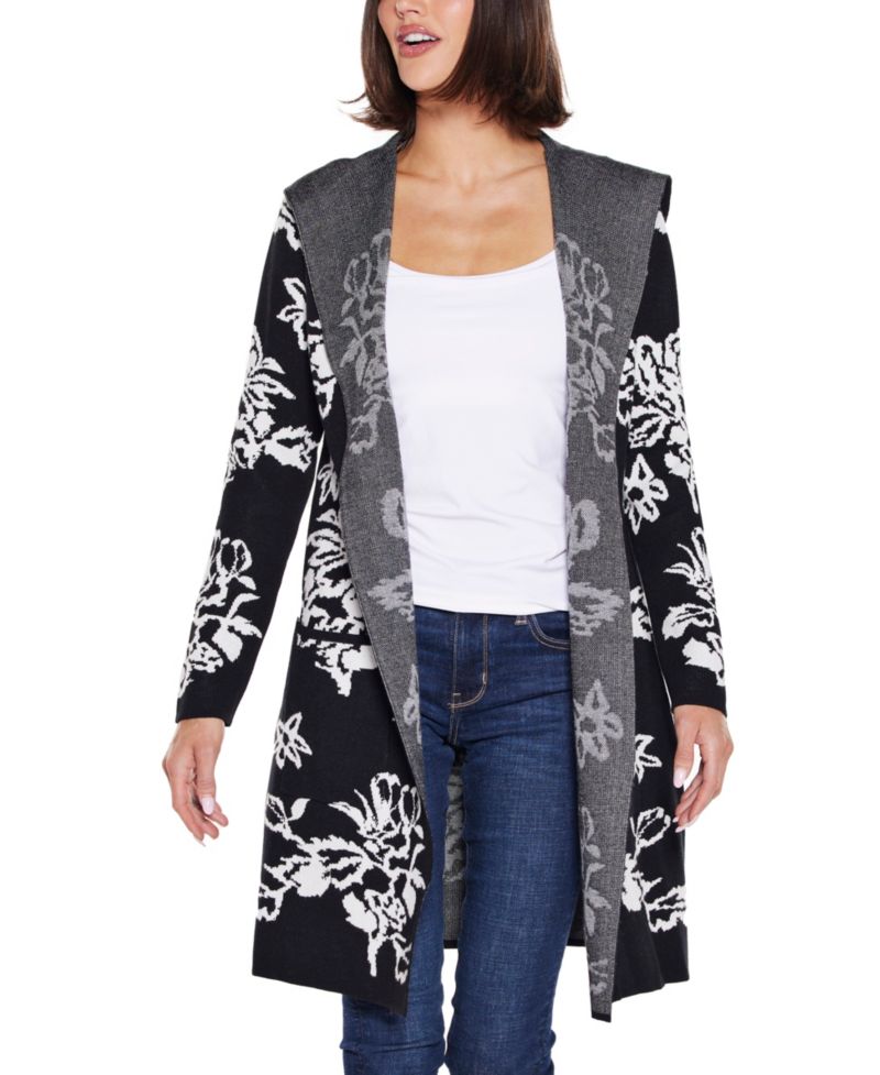 Women's Hooded Fall Botanicals Coatigan Sweater