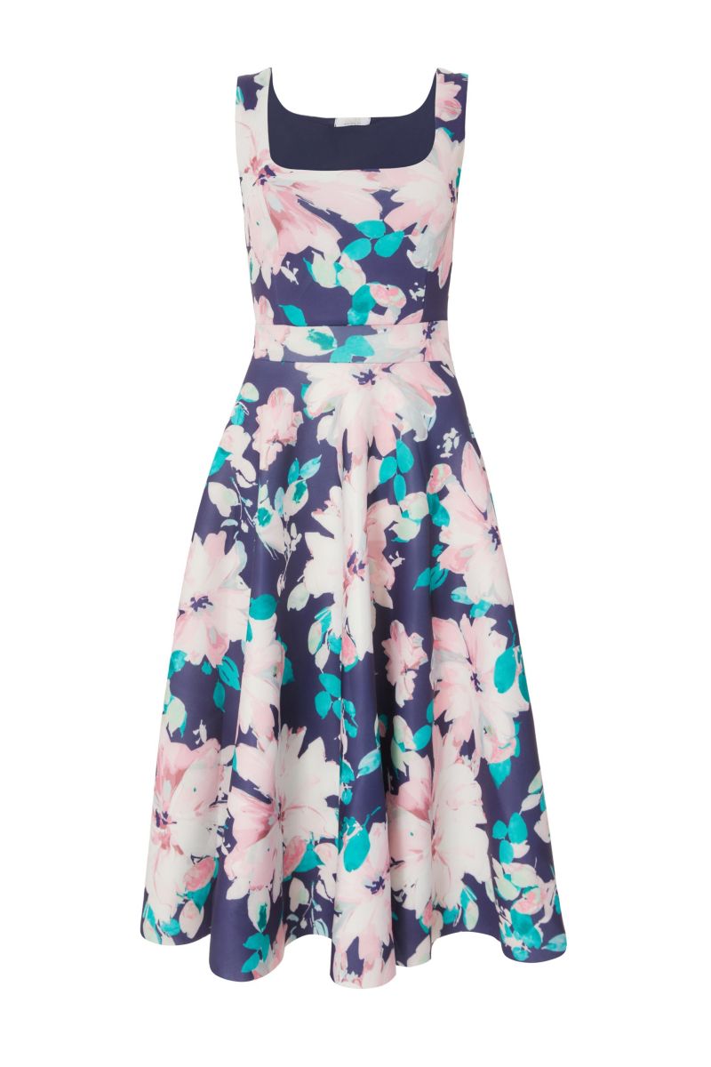 Women's Square Neck Skater Midaxi Dress