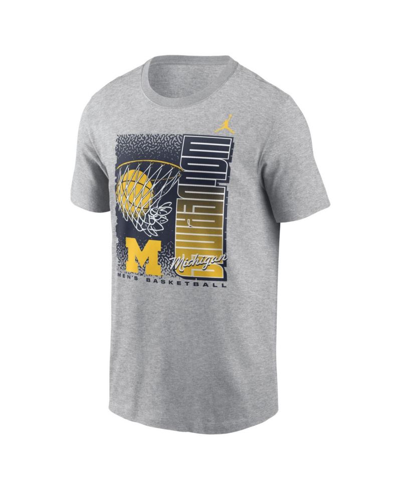 Men's Heather Gray Michigan Wolverines Basketball Refresh T-Shirt