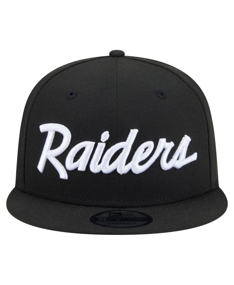 Men's Black Las Vegas Raiders Core Team Script 9FIFTY Snapback Hat