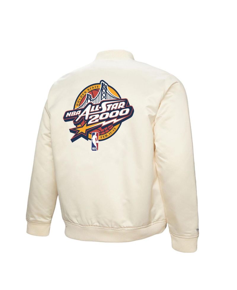 Men's Cream 2000 NBA All-Star Game Full-Zip Satin Jacket