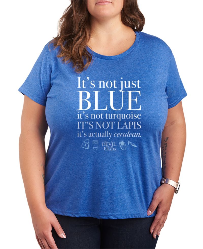 Plus Size The Devil Wears Prada Not Just Blue Cerulean Short-Sleeve T-Shirt