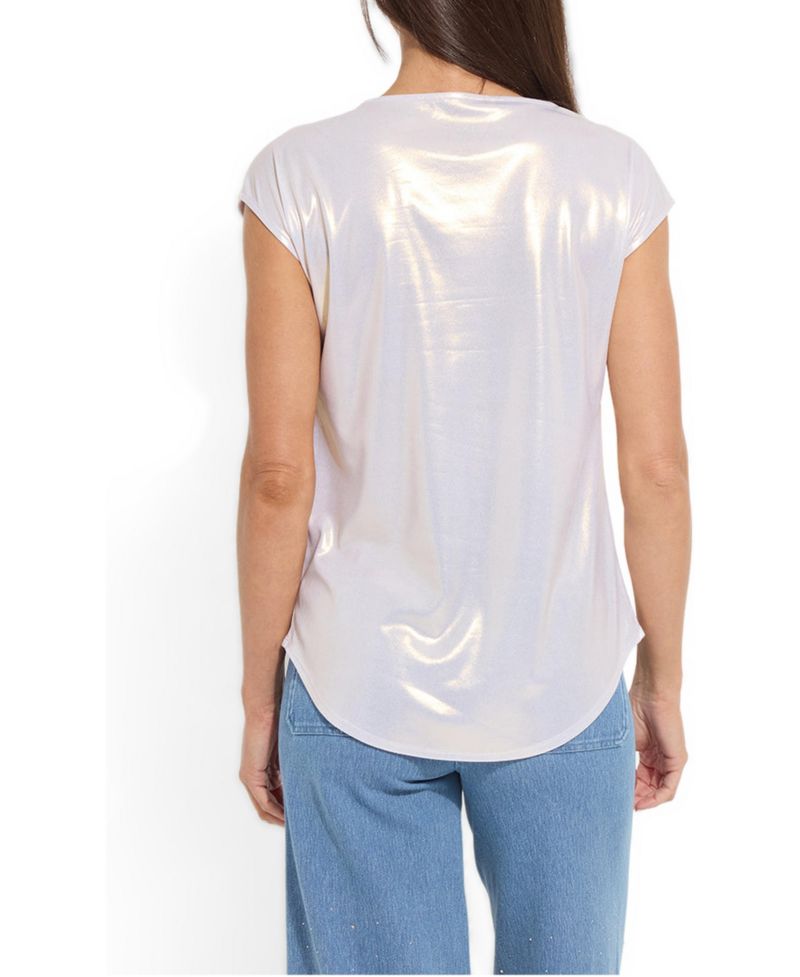 Women's Lyssentials Metallic Boat Neck T-Shirt