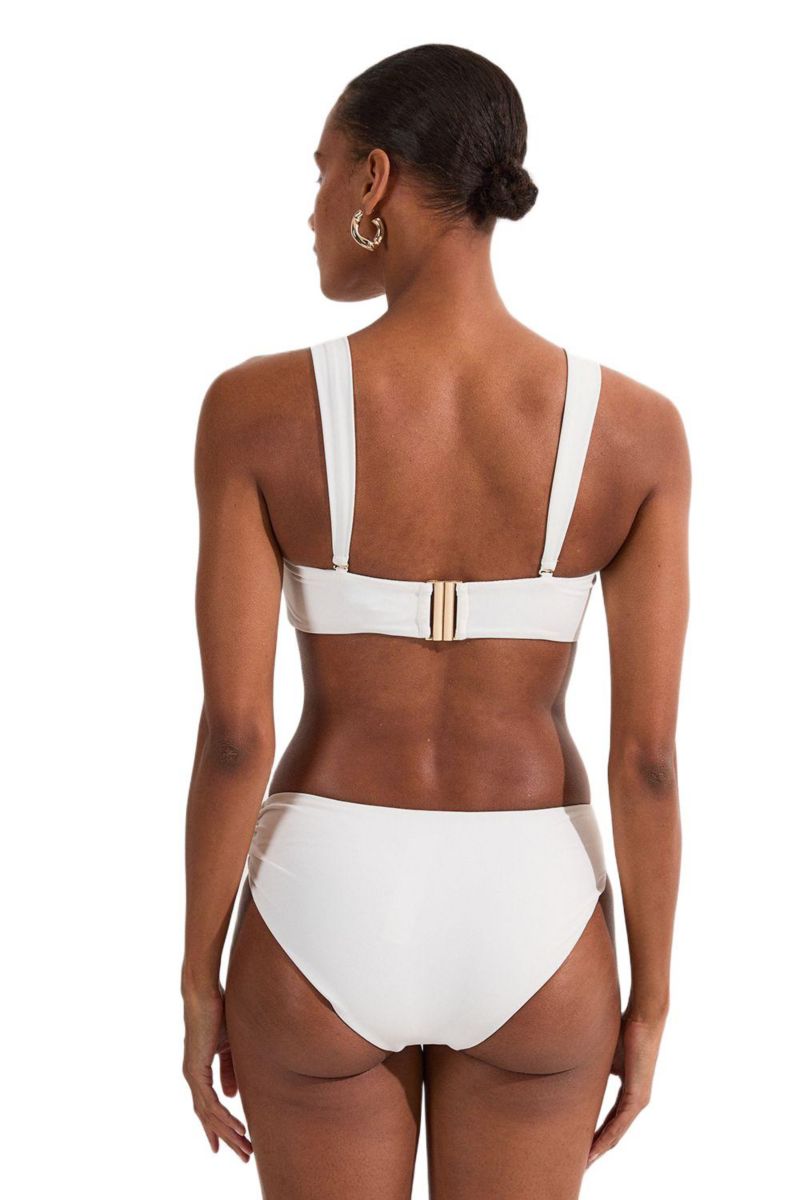 Women's Detachable Strap Gold Trim Bikini Top