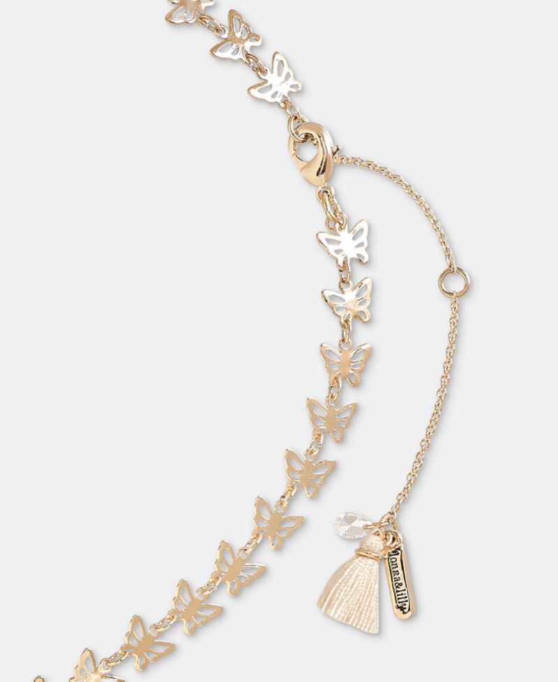Gold-Tone Butterfly Collar Necklace