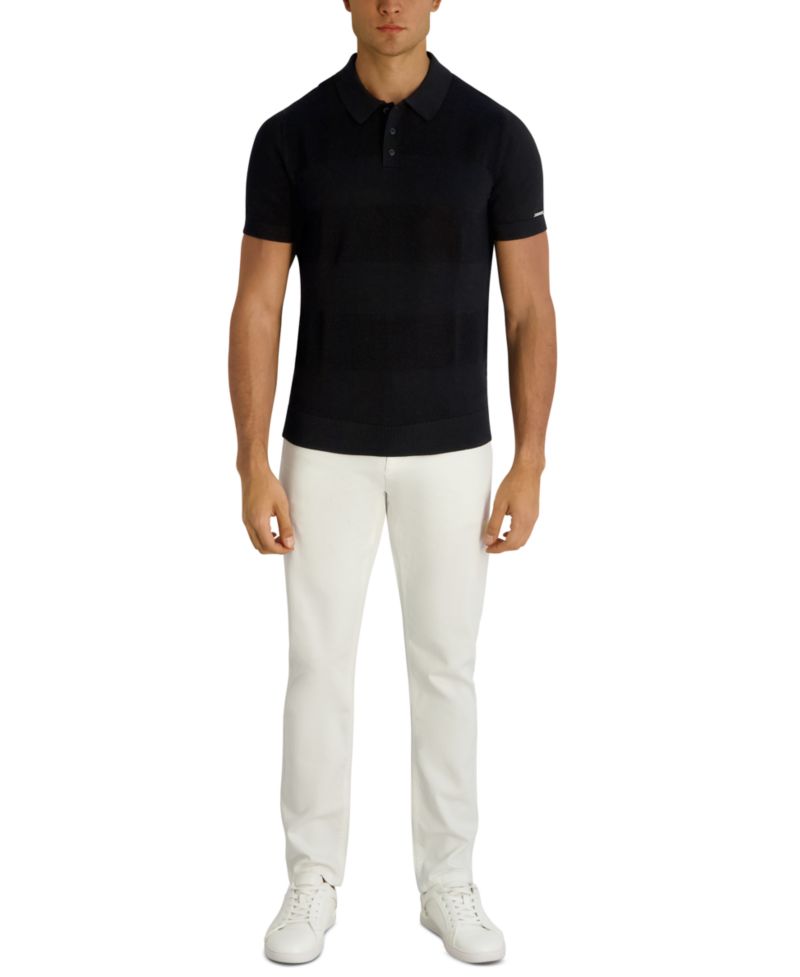 Men's Short-Sleeve Regular-Fit Spread Collar Polo Sweater