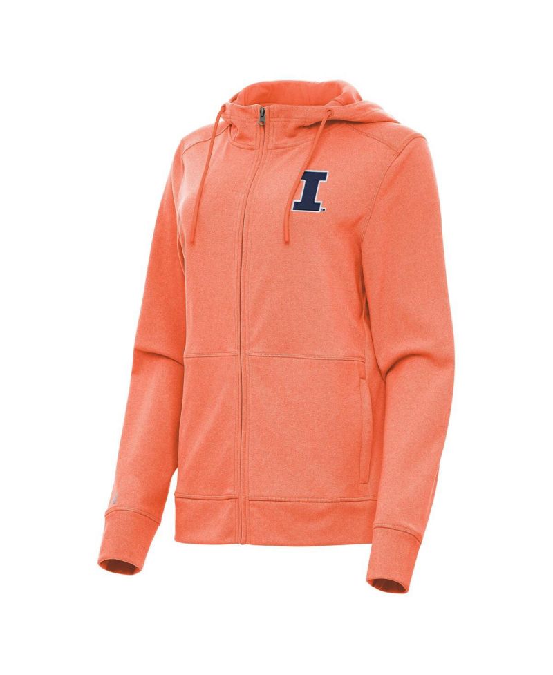 Women's Heather Orange Illinois Fighting Illini Seeker Full-Zip Hoodie