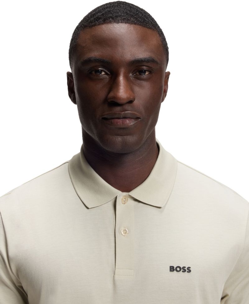Men's Pima-Cotton Regular-Fit Printed Polo Shirt