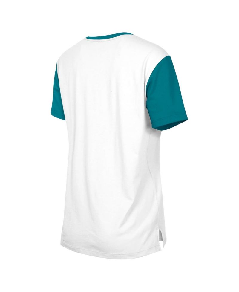 Women's White/Aqua Miami Dolphins 3rd Down T-Shirt