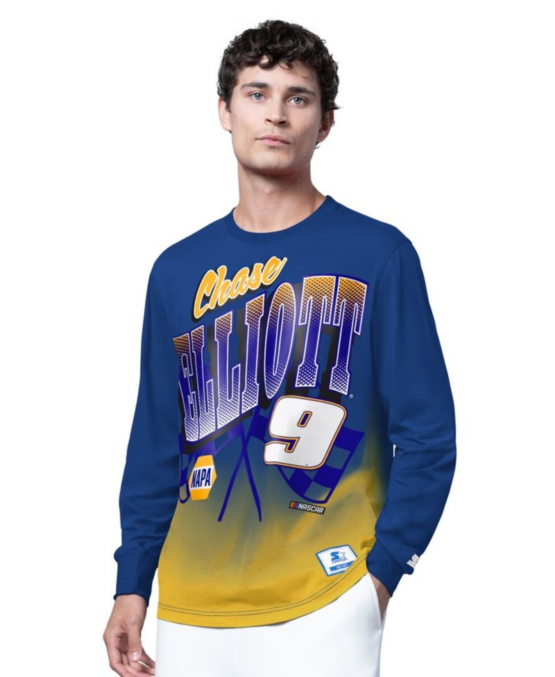 Men's Royal Chase Elliott Quarterback Extreme Long Sleeve T-Shirt