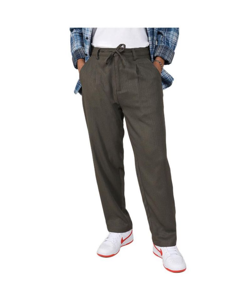 Men's Pleated Drawstring Trousers