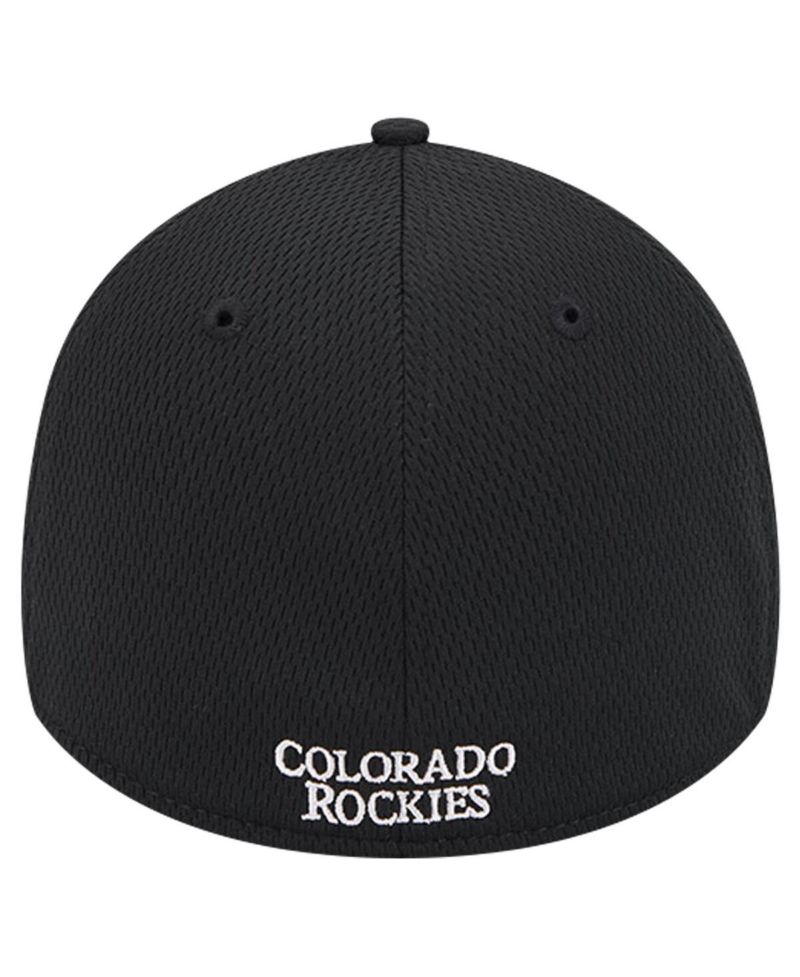 Men's Black Colorado Rockies Active Dash Mark 39THIRTY Flex Hat