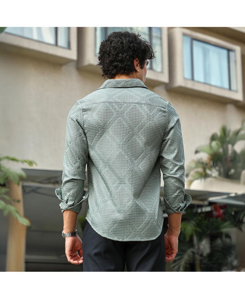 Men's Sage Green Shard-Tactile Shirt