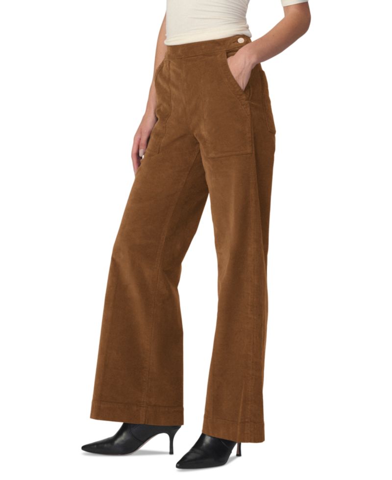 Women's The Side Zip Wide-Leg Corduroy High-Rise Pants