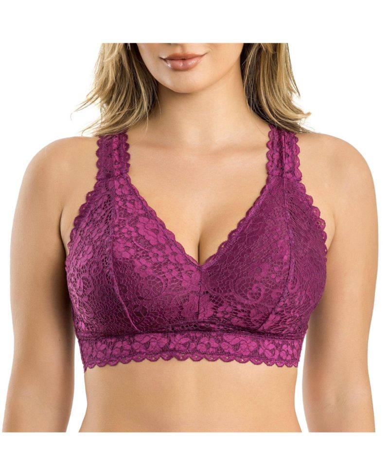 Women's Adriana Wire-Free Lace Bralette, Blackberry, 30I