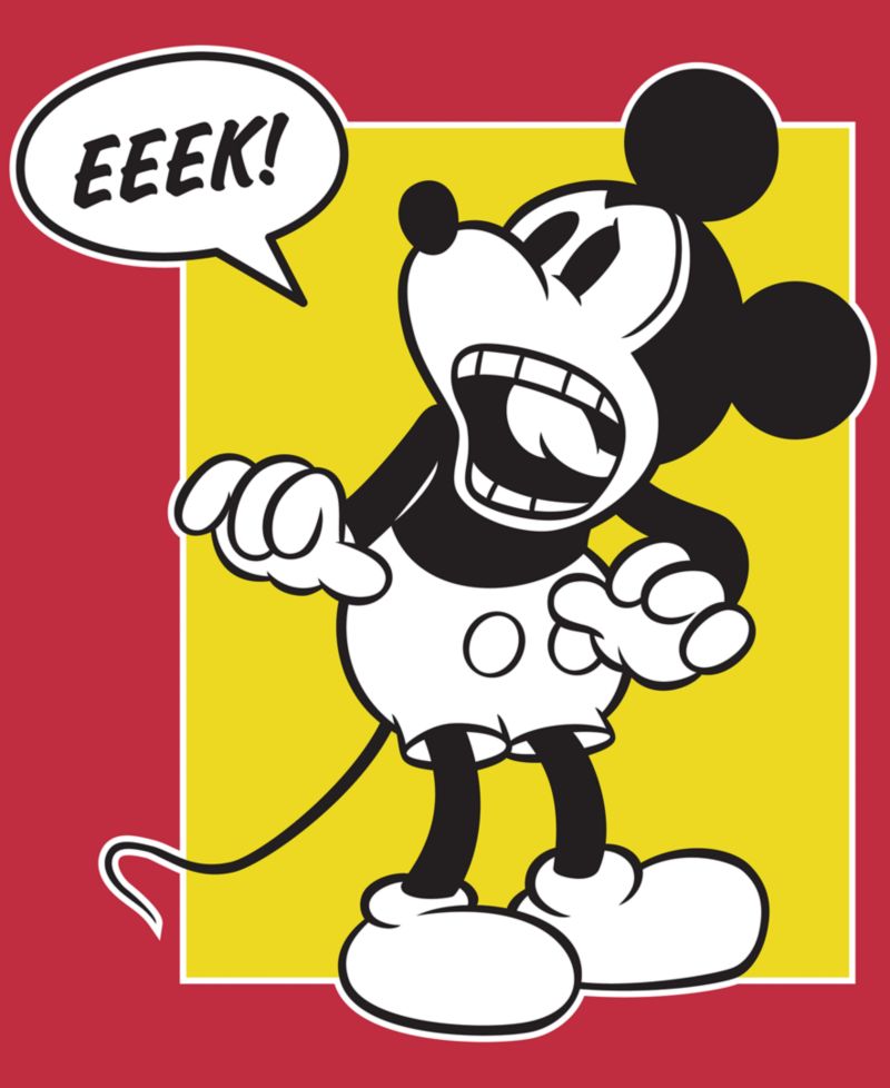 Men's Mickey Mouse Long-Sleeve Crewneck T-Shirt