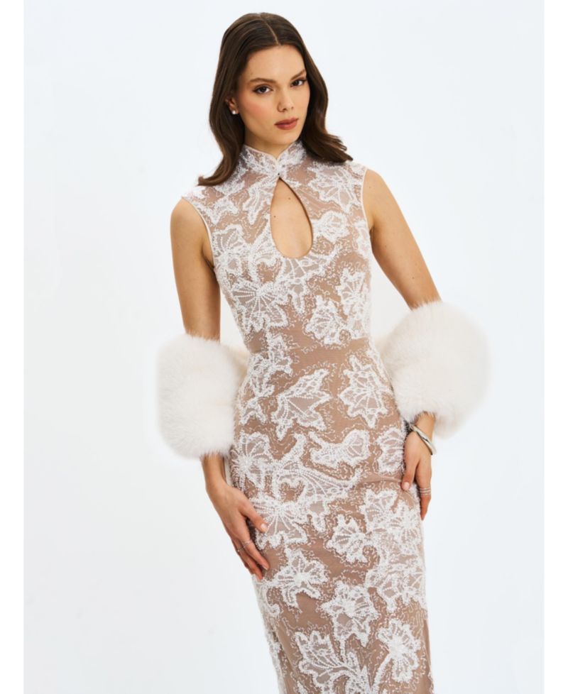 Women's Tavia Beaded Teardrop Neckline Maxi Dress