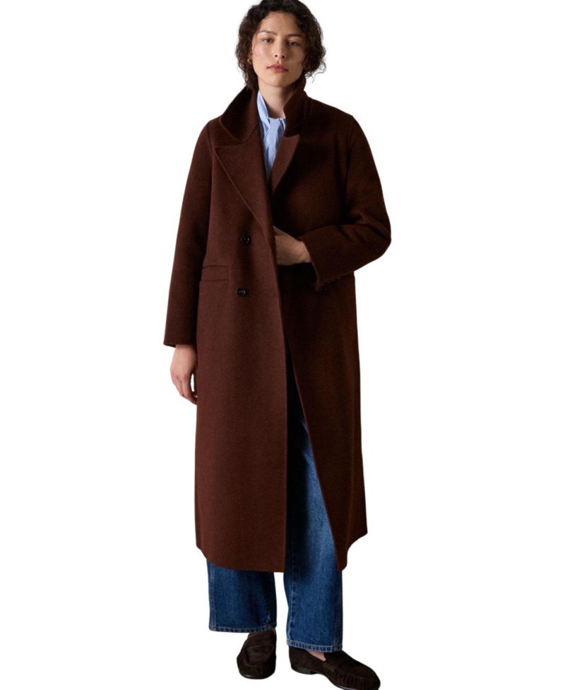 Women's Double-Breasted Midi Relaxed Coat