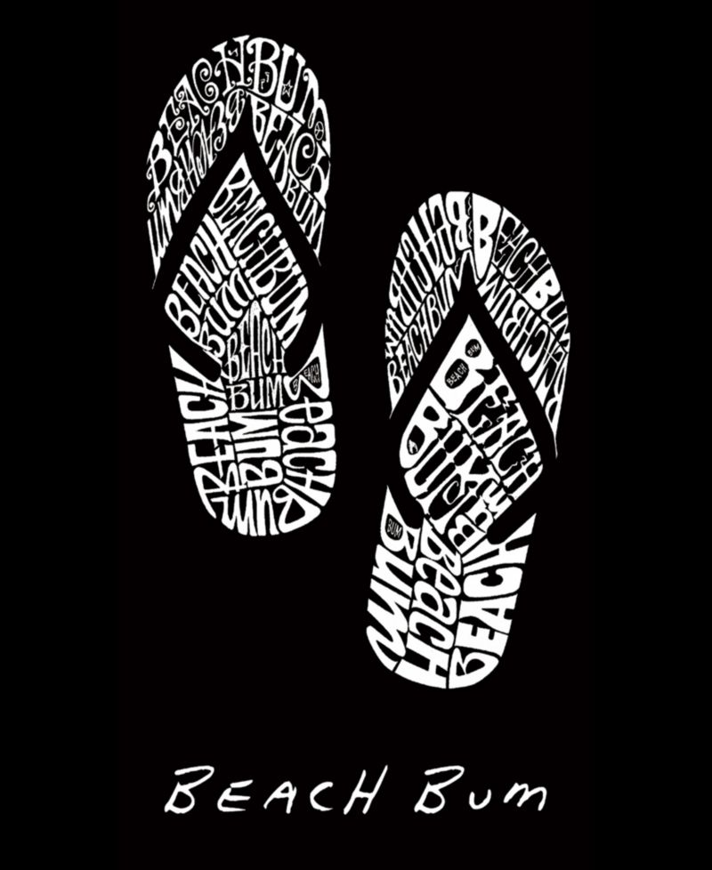 Men's Flip Flops Beach Bum Word Art Graphic Tank Top
