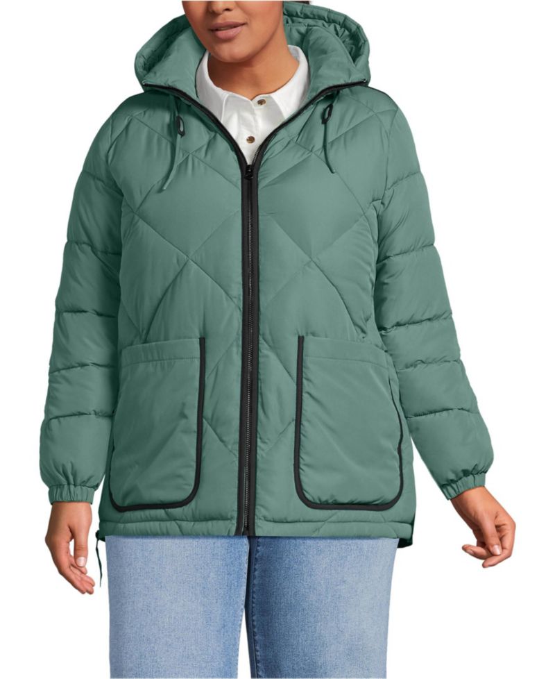 Plus Size FeatherFree Insulated Diamond Quilted Jacket