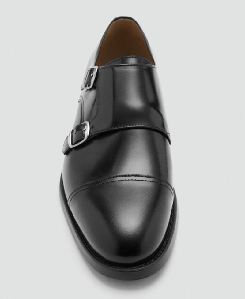 Men's Double Buckle Leather Shoes