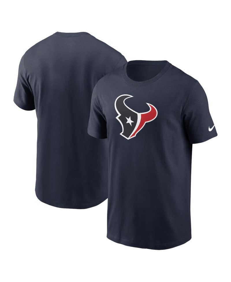 Men's Navy Houston Texans Rewind Logo Essential T-Shirt